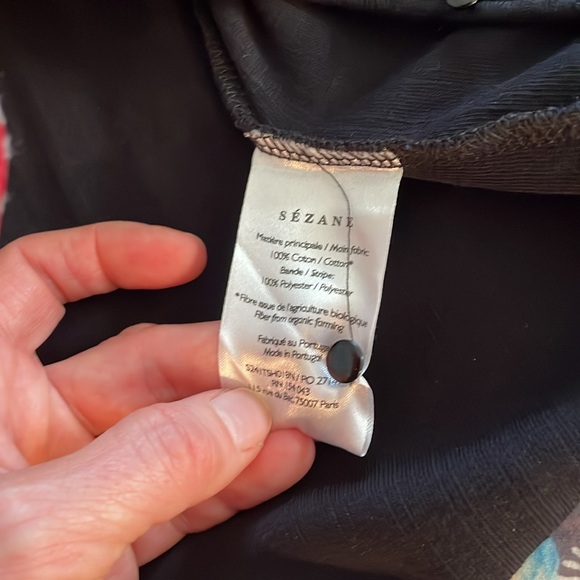 Fancy knit, top T-shirt, feminine classic French Sezane lace details NWT M 🎀 - Picture 7 of 8